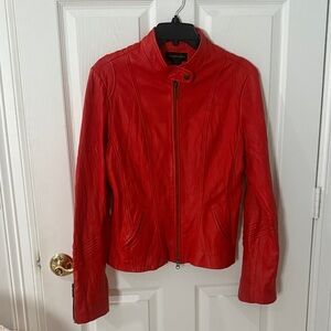 Bagatelle Vibrant orange/Red Leather Jacket size 12